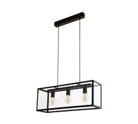 Suspension CHARTERHOUSE E27 3X60W en acier noir 730x200x1100mm