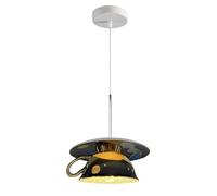 Suspension Chinoise en Céramique - Luminaire Suspendu Réglable par Câble, Lampe Suspendue Créative en Forme De Tasse À Café en Céramique, Style Milieu du Siècle, pour Cuisine