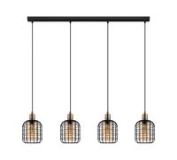 Suspension CHISLE E27 4X40W en acier noir et brun 1300x165x1100mm