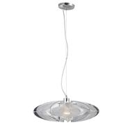 Suspension chrome lampe suspendue salle à manger salon plafonnier rond soie, métal plastique, 1x E27, DxH 50x150 cm