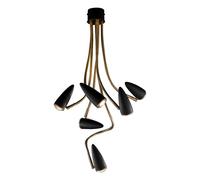 Suspension CicloItalia Flex C6 glass lens/flex brass/H 80-120cm