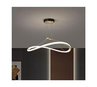 Suspension Circulaire dorée - Lustre Moderne à Anneau - Plafonnier encastré à intensité Variable Style Milieu du siècle - Lampe Suspendue Rustique Noire pour salles à Manger, Cuisines et res