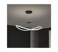 Suspension Circulaire dorée, Lustre Moderne en Anneau - Plafonnier encastré à intensité Variable, Style Milieu du siècle, Lampe Suspendue Rustique Noire pour salles à Manger, Cuisines et res