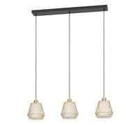 Suspension CIUDADELA E27 3X40W en acier noir 880x180x1100mm