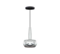 Suspension Clava avec Rosace en Acier Poli/ Noir