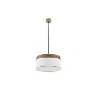 Suspension Cloe 1xe27 Cuir/Blanc-Bois Foncé Regx40x40 Cm