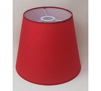 Suspension Cône, Abat-jour, Tissu Coton avec dos PVC Blanc, pour Lampe à Suspension, Lampadaire, Produit Artisanal (Rouge, DM INF : 30 cm, DM SUP : 20 cm, HAUTEUR : 25 cm)