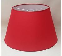 Suspension Cône, Abat-jour, Tissu Coton avec dos PVC Blanc, pour Lampe à Suspension, Lampadaire, Produit Artisanal (Rouge, DM INF : 45 cm, DM SUP : 28 cm, HAUTEUR : 27 cm)