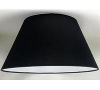 Suspension Cône, Abat-jour, Tissu Coton avec dos PVC Blanc, pour Lampe à Suspension, Lampadaire, Produit Artisanal (Noir, DM INF : 50 cm, DM SUP : 30 cm, HAUTEUR : 28 cm)
