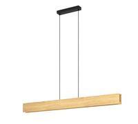 Suspension connectée ANCHORENA-Z LED 35W en bois et acier marron et noir 1230x55x1100mm