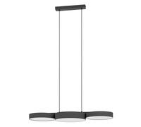 Suspension connectée BARBANO-Z LED 3X7,5W en acier noir 820x300x1100mm