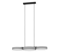 Suspension connectée BARBANO-Z LED 3X7,5W en acier noir 820x300x1100mm