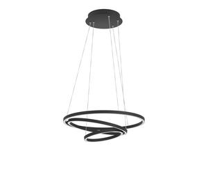 Suspension connectée LOBINERO-Z LED 43,2W en aluminium et acier noir D580mm