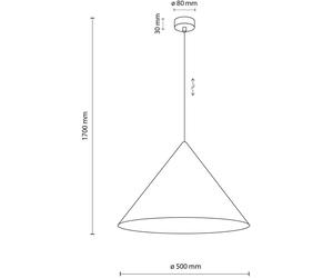 Suspension Cono, à 1 lampe, Ø 50 cm, noir, E27 Cono TK Lighting, dimmable, noir, Salon / Salle à manger, Métal, Moderne