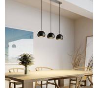 Suspension Cool À 3 Lampes Linéaire, Noire Noir