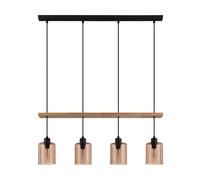 Suspension COOLMONT en verre ambre et métal noir 4xE14