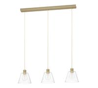Suspension COPLEY E27 3X40W en acier et aluminium or 900x200x1100mm