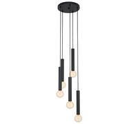 Suspension CORTENOVA E27 5X60W en acier noir D350mm
