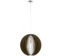 Suspension COSSANO 1 ampoule nickel satiné Diamètre 50 Cm abat jour marron Nickel Satiné G