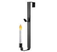 Suspension couronne pour porte d'entrée. Bougeoir LED inclus. Structure transparente. Accent d'écran réglable. Décoration murale d'entrée. Compatible avec la surface en verre