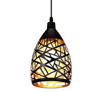 Suspension créative creuse en fer forgé Side Glow Lustres Rétro Lampe suspendue en métal noir Suspension de plafond vintage Abat-jour E27 Luminaires réglables à tête unique Suspension semi-encastrée