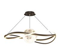 Suspension créative en Acrylique Black Planet pour Chambre d'enfant - Lustre LED 70 W à Trois Couleurs changeantes, plafonnier Space Planet pour Chambre d'enfant