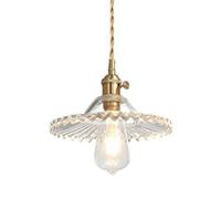 Suspension créative en Verre plissé avec Abat-Jour à vis E27, Style Industriel Nordique | Décoration pour Salon, Chambre ou Bar