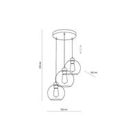 Suspension Cubus, À 3 Lampes, Graphite