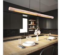 Suspension LED en bois, suspension à poutre en bois, intensité variable, 3 niveaux, noir, 20W 1358lm 3000K, L x l x H 120 x 7 x 150 cm