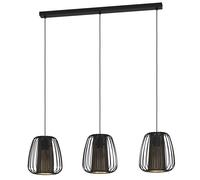 Suspension CURASAO E27 3X40W en acier noir 995x235x1100mm
