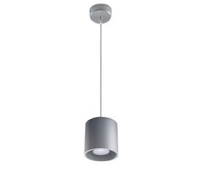 Suspension Cylindre Table à manger Plafonniers modernes Suspensions Salon, aluminium gris, 1x GU10, DxH 10x80 cm, Salle à manger