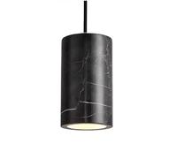Suspension Cylindrique En Marbre, Petit Lustre Linéaire À Tube Long, Lampe Suspendue Moderne Pour Îlot de Cuisine, Chambre, Salon, Couloir (Blanc)/Noir