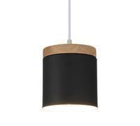 Suspension cylindrique en métal, Style Industriel Nordique, luminaire décoratif à Une tête, culot E27, idéal pour Une réception, Un Bureau ou Un Restaurant (foncé).