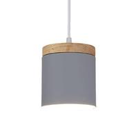 Suspension cylindrique en métal, Style Industriel Nordique, luminaire décoratif à Une tête, culot E27, idéal pour Un Restaurant, Une réception ou Une Salle d'étude (Naturel).