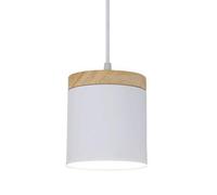 Suspension cylindrique en métal, Style Industriel Nordique, luminaire décoratif à Une tête, culot E27, idéal pour Un Restaurant, Une réception ou Une Salle d'étude (Blanc).