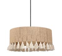 Suspension cylindrique métal coton Charlotte noire beige