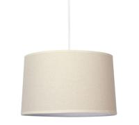 Suspension cylindrique - OSTARIA - 35 cm - Beige - Tissu - Design contemporain