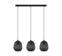Suspension D1 E27 3X40W en acier noir 900x200x1100mm