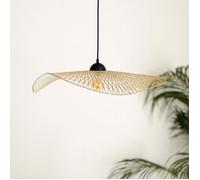 Suspension D75 cm en bambou avec fil noir - Jipi - Maison Pavane