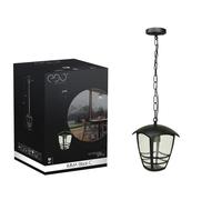EDO Suspension Extérieure IMMA C Noir - Lampe Suspendue avec Chaîne de 1 m IP44, Douille E27, Aluminium Noir - Éclairage Extérieur pour Jardin, Terrasse, Véranda