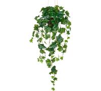 Suspension de lierre anglais avec 126 feuilles, 75 cm, vert, dans un pot suspendu en plastique 10,5x10 cm, plante artificielle