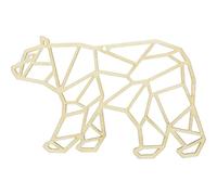 Suspension De Noël En Bois Ours Esprit Origami 18 Cm