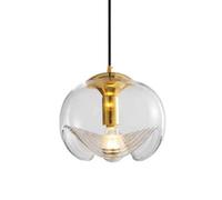Suspension de personnalité américaine, lustre à tête unique à vis E27, lampe suspendue en verre d'art en fer simple et créatif, luminaires décoratifs pour salle à manger, chambre à coucher, salle