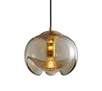 Suspension de personnalité américaine, lustre à tête unique à vis E27, lampe suspendue en verre d'art en fer simple et créatif, luminaires décoratifs pour salle à manger, chambre à coucher, salle