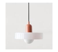 Suspension de plafond colorée Lampe à suspension du milieu du siècle avec abat-jour en verre Éclairage suspendu vintage Luminaires suspendus en fer et en verre pour chambre à coucher, salon, cuisine,