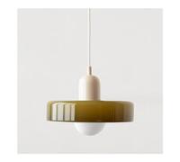 Suspension de plafond colorée Lampe à suspension du milieu du siècle avec abat-jour en verre Éclairage suspendu vintage Luminaires suspendus en fer et en verre pour chambre à coucher, salon, cuisine,