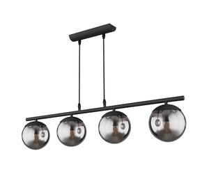 Suspension de plafond design boule télécommande lumière lampe en verre fumé noir mat dimmable dans un ensemble comprenant des ampoules LED RVB