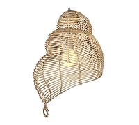 Suspension de plafond en rotin et osier à faire soi-même, abat-jour en forme de conque, lustre en bambou de style pastoral naturel, lampe tissée à la main, lampes suspendues en fer forgé, salon, salle