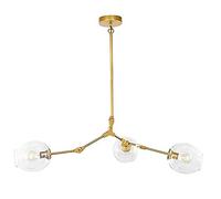 Suspension de plafond, LED - Lustre boule de verre, lustre à branche antique, lampe à suspension pour table à manger, abat-jour en verre transparent réglable, lampe suspendue en V, plafonnier Beauty