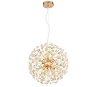 Suspension de salle à manger G9 LED cristal clair 8 flammes or